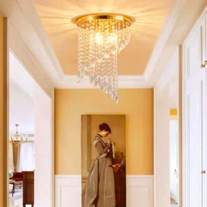 Candelabru Cristal LINDERHOF Petito , Diametru 25cm, 2*E14, Auriu Lucios - Img 1