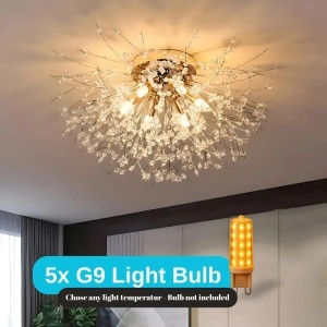 Candelabru Cristal RONDO Vivace, 5x G9, Diametru 40cm, Auriu Lucios - Img 2