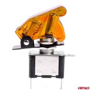 Comutator iluminat (intrerupator) cu protectie, destinatie auto, moto, ATV, SSV, Off-Road, model "TOP GUN", tensiune 12V - 24V, culoare Orange - Img 3