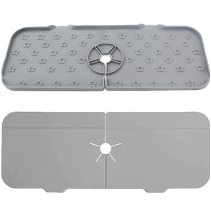 Covoras din silicon anti-picurator pentru lavoare, dimensiune 36,5 x 14 cm, culoare Gri - Img 6