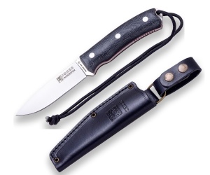 Cutit Joker Bushcrafter cu teaca piele, lama otel inox 10.5 cm, maner micarta - Img 1
