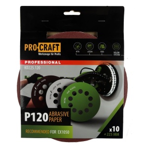 Disc abraziv pentru slefuitor cu excentric KD125.120 PROCRAFT (Set 10 buc) Diametru: 125 mm Granulatie: P120 - Img 1