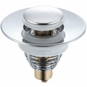 Dop scurgere chiuveta, universal, deschidere cu click, material oțel, diametru exterior 62 mm, culoare Argintiu - Img 5