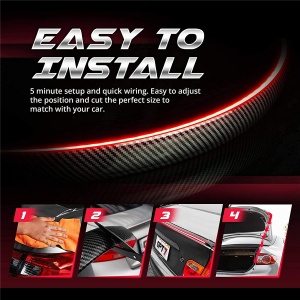 Eleron auto cu lampa stop frana suplimentara pentru autoturisme, 12V, 120cm, Carbon - Img 11