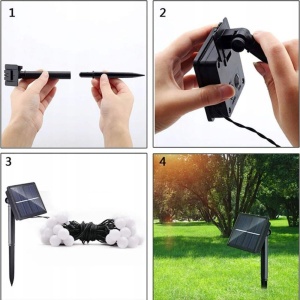 Ghirlanda Magica Luminoasa de exterior cu 50 LED-uri Multicolore, 8 functii si Panou Solar, lungime 6,7 m - Img 3