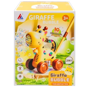 Jucarie de impins cu baloane de sapun, baterii, Girafa - Img 2