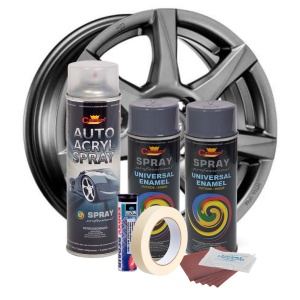 Kit complet reparatie si vopsire jante culoare Gri Inchis, V2 - Img 2