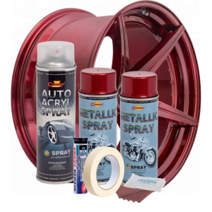 Kit complet reparatie si vopsire jante culoare Rosu Burgundy Metalizat, V2 - Img 2