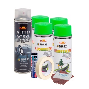 Kit complet reparatie si vopsire jante culoare Verde Fluorescent, V4 - Img 1