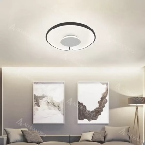 Lustra LED ADARA 90W, Rotunda, lumina Neutra, 4000K, Negru - Img 1