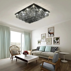 Lustra LED Cristal 57W, Xanthi, Argintiu - Img 3