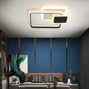 Lustra LED cu telecomanda ANEMONA 75W, 3 Patrate, lumina Rece/Calda/Neutra, Dimabila, Negru - Img 3