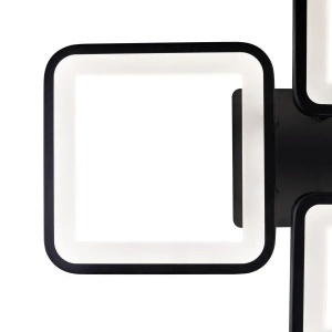 Lustra LED cu telecomanda ELLA 85W, 4 Patrate, lumina Rece/Calda/Neutra, Dimabila, Negru - Img 2