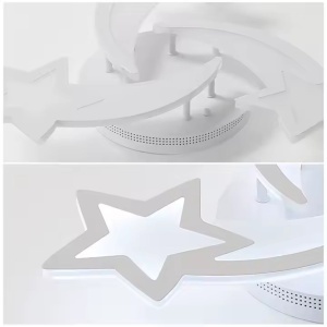 Lustra LED cu telecomanda IPOMOEA 48W, 3 Stele, lumina Rece/Calda/Neutra, Dimabila, Alb - Img 2