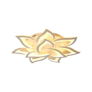 Lustra LED cu telecomanda LOTUS 110W, 9 Petale, lumina Rece/Calda/Neutra, Dimabila, Alb - Img 2