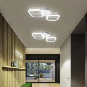 Lustra LED ERIKA 11W, 2 Patrate, lumina Neutra, Alb - Img 1