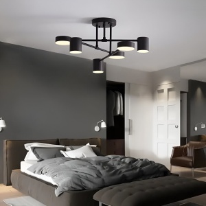 Lustra LED GALIOS 72W, 6 Elemente, lumina Rece/Calda/Neutra, Negru - Img 3