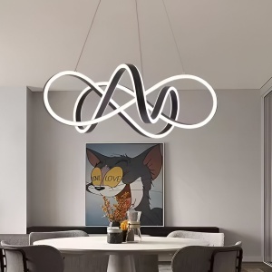 Lustra LED suspendata cu telecomanda INFINITY HALO 138W, lumina Rece/Calda/Neutra, Dimabila, Negru, Inaltime Reglabila - Img 3