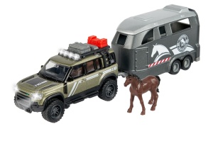 MAJORETTE LAND ROVER CU REMORCA PENTRU CAI - Img 2