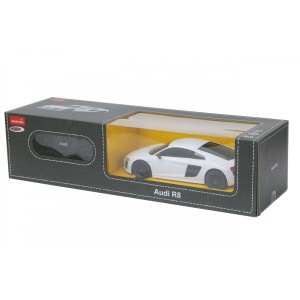 MASINA CU TELECOMANDA AUDI R8 ALB CU SCARA 1 LA 24 - Img 1