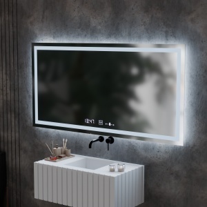 Oglinda LED Rectangulara, 120x60cm, Verite MotionGlow Marcello, Sistem Dezaburire, Ceas & Termometru, Dimabila - Img 3
