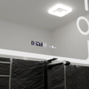 Oglinda LED Rectangulara, 80x60cm, Eclat MotionGlow Marcello, Sistem Dezaburire, Ceas & Termometru, Lupa Cosmetica, Dimabila - Img 2
