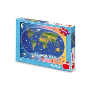 Puzzle 300 piese, Harta lumii - DINO TOYS - Img 1