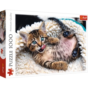 PUZZLE TREFL 1000 PISICUTA VESELA - Img 1