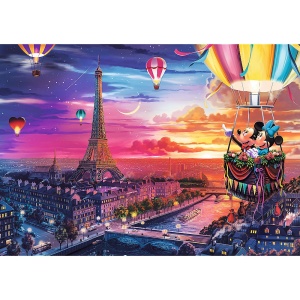 PUZZLE TREFL 1000 PREMIUM PLUS DISNEY MICKEY SI MINNIE IN PARIS - Img 2