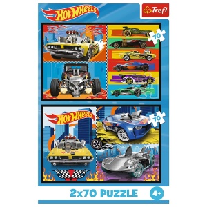 PUZZLE TREFL 2X70 HOT WHEELS MASINI - Img 4