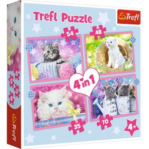 PUZZLE TREFL 4IN1 PISICUTELE DRAGALASE - Img 1