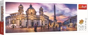 PUZZLE TREFL 500 PANORAMA PIATA NAVONA DIN ROMA - Img 1