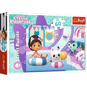 PUZZLE TREFL 60 GABBYS DOLLHOUSE GABBY LA PISCINA - Img 1