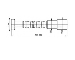 Racord flexibil fara ventil, 1,1/2″ x 40/50 Hypo,cu piulita din plastic - Img 2