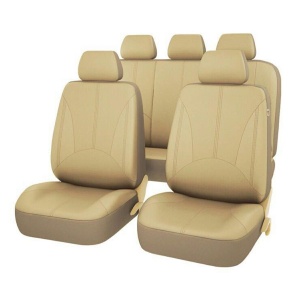 Set 11 huse scaun auto Universale din piele ecologica Bej, AG338F - Img 1