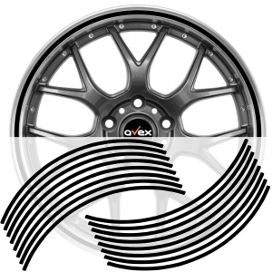 Set 16 inele din autocolant pentru jante culoare Negru Lucios - Img 1