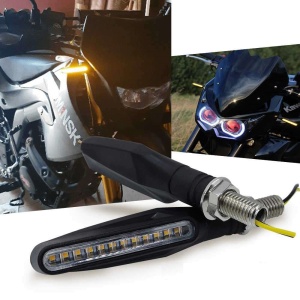 Set 2 lampi Semnalizare Moto SECVENTIALA, cu 2 functii, pozitie si semnalizare, 12V - Img 1