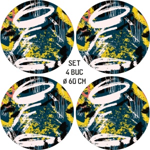 Set 4 Folii Imprimate Outdoor cu EcoSolvent, autoadezive, pentru decorarea jantelor auto, dimetru 60 cm, model FJT-16 - Img 4