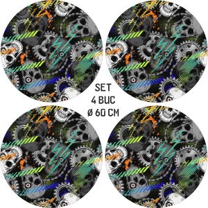 Set 4 Folii Imprimate Outdoor cu EcoSolvent, autoadezive, pentru decorarea jantelor auto, dimetru 60 cm, model FJT-20 - Img 4