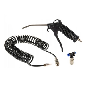 Set de suflat cu pistol, furtun spiralat, cuplaje, 13ATM - Img 1