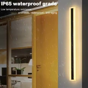 Aplica LED de Exterior Mack, Lungime 60cm, 8W, IP65, Metal, Liniar, Negru - Img 3