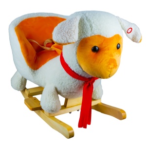 Balansoar pentru bebelusi, Oita, lemn + plus, 60x34x45 cm - Img 1