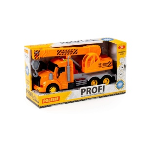 Camion constructii + macara, cu lumina si sunet, 33.5x11.5x18.5 cm, Polesie - Img 1