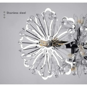 Candelabru Cristal PETERHOF Eleganza, 13x G4, Diametru 49cm, 18XG4, Negru - Img 2