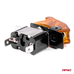 Comutator iluminat (intrerupator) cu protectie, destinatie auto, moto, ATV, SSV, Off-Road, model "TOP GUN", tensiune 12V - 24V, culoare Orange - Img 4