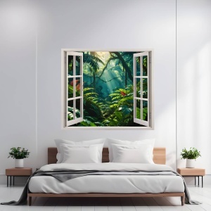 Folie imprimata color pentru decor perete locuinta, dimensiune 125 x 110cm, model: VIEW TO HAVEN 21 - Img 1