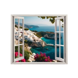 Folie imprimata color pentru decor perete locuinta, dimensiune 125 x 110cm, model: VIEW TO HAVEN 14 - Img 2