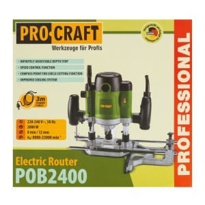 Freza PROCRAFT POB-2400 , 2000W, 23000 RPM, Set 12 freze pentru lemn - Img 2