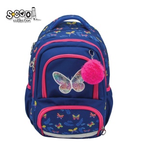 Ghiozdan ergonomic, compartiment laptop, BUTTERFLY, 42x31x16 cm - S-COOL - Img 1