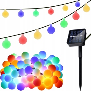 Ghirlanda Magica Luminoasa de exterior cu 50 LED-uri Multicolore, 8 functii si Panou Solar, lungime 6,7 m - Img 4